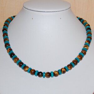 Tiger Eye Necklace,Tiger Eye Gemstone Necklace,8mm Gemstone Beads,Man,Woman